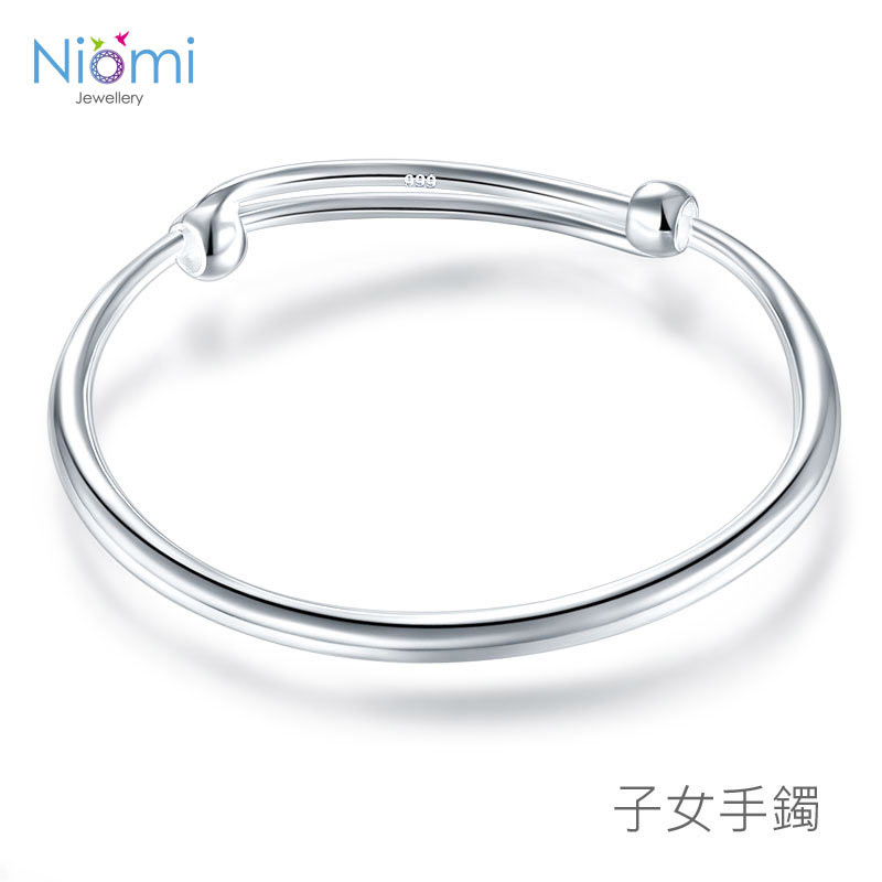 親子手鐲 | 香港銀器專門店 999純銀 簡約經典 滿月禮物 (免費刻字刻名)