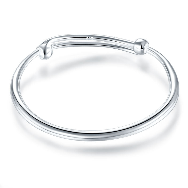 滿月禮物 香港銀器店 999純銀嬰兒手鐲鈪 Silver Baby Bangle - 送BB皇冠