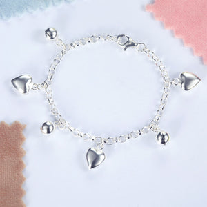 小童 手鏈/腳鍊心形 925純銀 香港銀器店 925 Silver Baby Silver Bracelet
