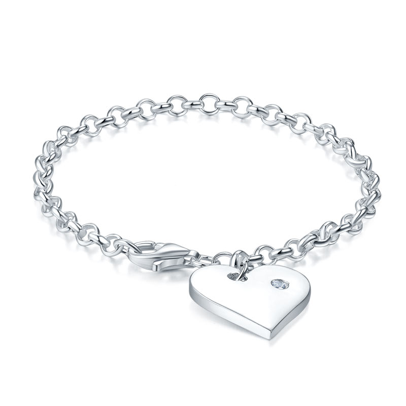小公主 心形女童手鏈 925純銀 香港銀器店 925 Silver Girl Heart Bracelet