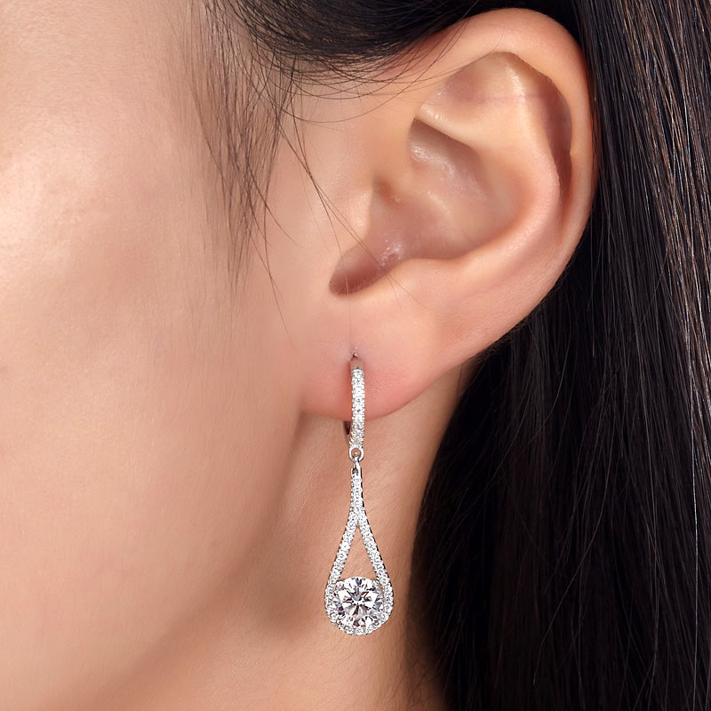 925純銀仿鑽伴娘耳環耳飾 Silver Dangle Bridesmaids Earrings