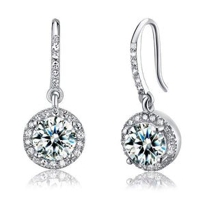 925純銀仿鑽伴娘耳環耳飾 Silver Dangle Bridesmaids Earrings