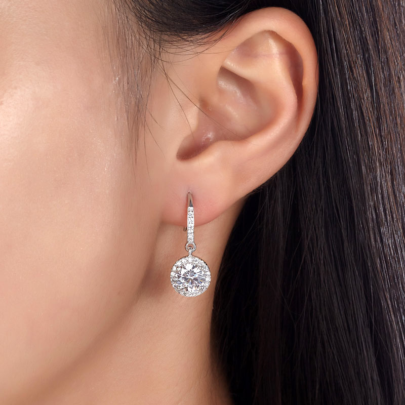 925純銀仿鑽伴娘耳環耳飾 Silver Dangle Bridesmaids Earrings