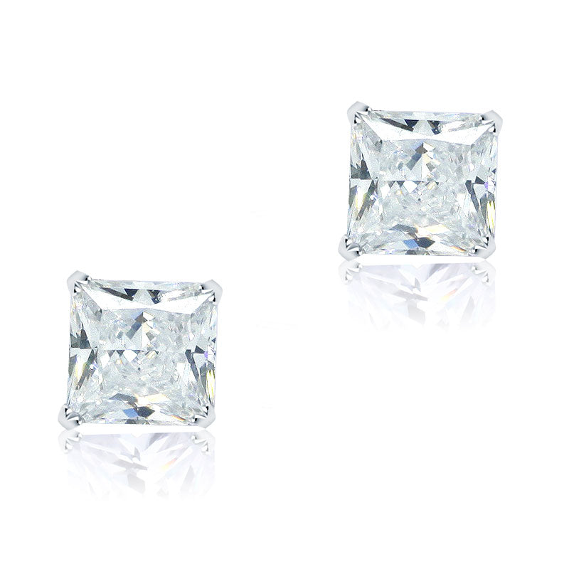 香港銀器店925純銀1卡高仿鑽耳釘耳環 - 925 Silver Stud Earrings