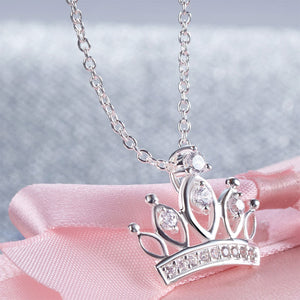 小公主 皇冠項鍊鏈 925純銀 女童生日禮物 925 Silver Crown Girl Necklace
