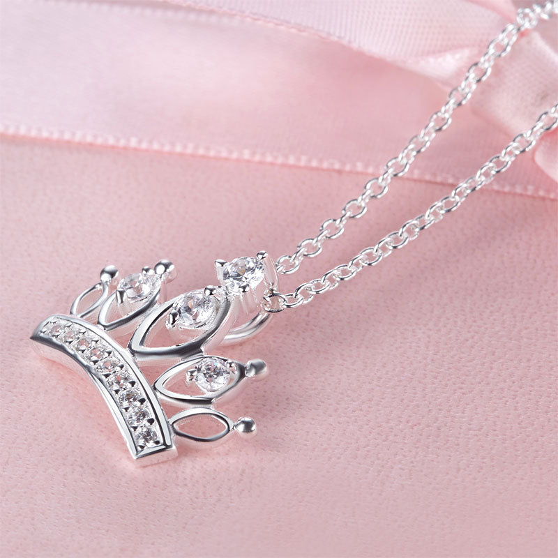 小公主 皇冠項鍊鏈 925純銀 女童生日禮物 925 Silver Crown Girl Necklace