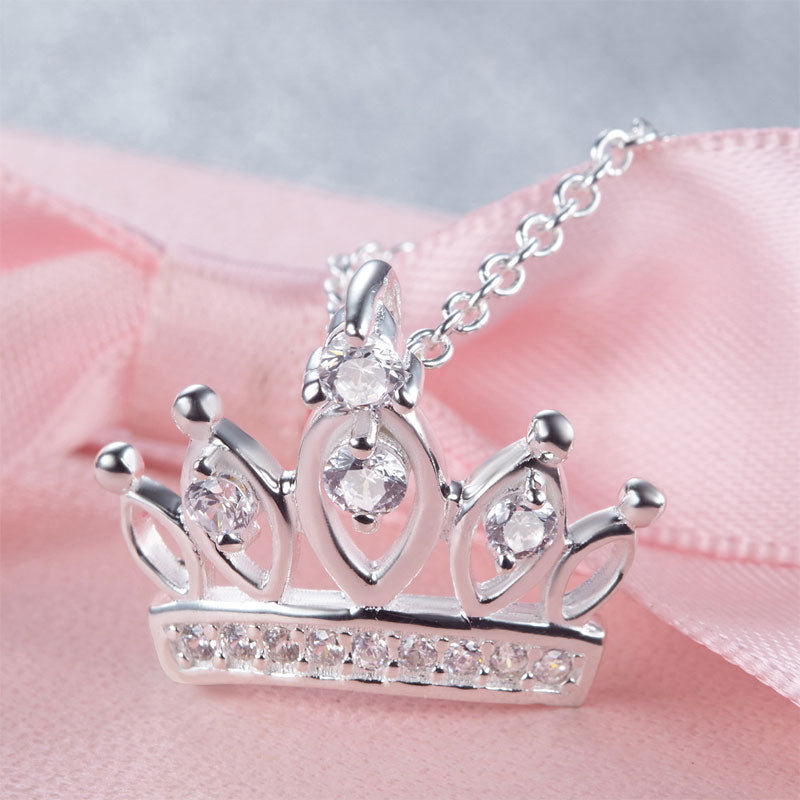 小公主 皇冠項鍊鏈 925純銀 女童生日禮物 925 Silver Crown Girl Necklace