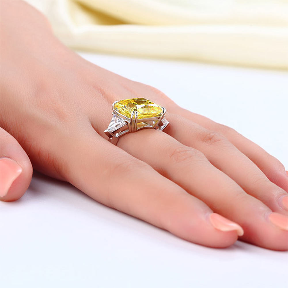 豪華925純銀戒子 8卡Stariiz 高仿黃鑽石派對戒指環(可提供刻字刻名服務)
