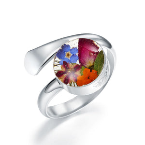 手工 鮮花 純銀戒指 可調整 Handmade Floral Silver Ring - Free Size