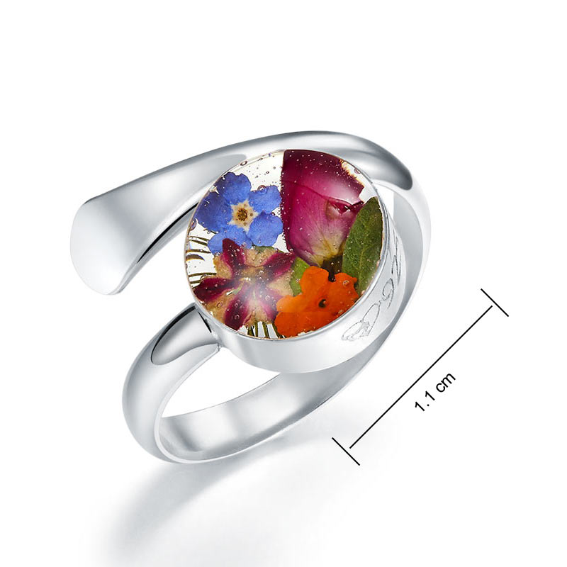 手工 鮮花 純銀戒指 可調整 Handmade Floral Silver Ring - Free Size