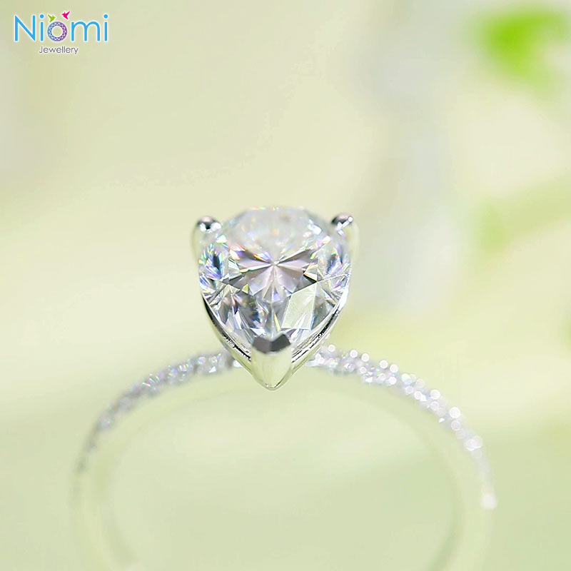 梨形2卡莫桑石套戒指 (單件/套戒) Pear Cut Moissanite Diamond