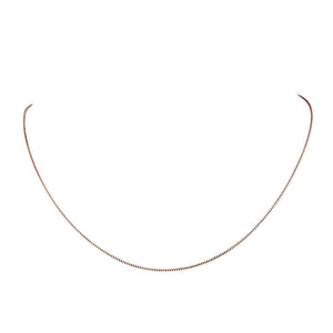 925純銀鍍玫瑰金色頸鏈 盒子項鍊 (16吋 - 18吋)1.5克 可調節 -方便佩戴